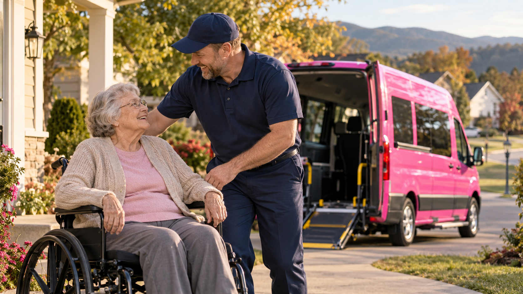 A passenger being assisted